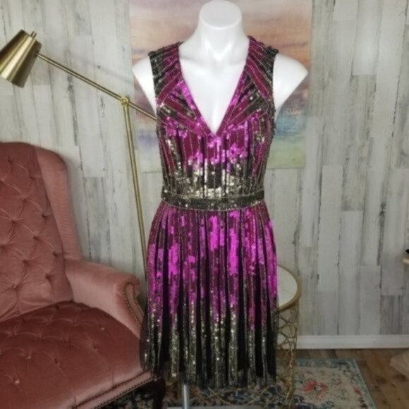 Aidan Mattox Heavily Sequin Beaded Party Dress - Picture 11 of 16